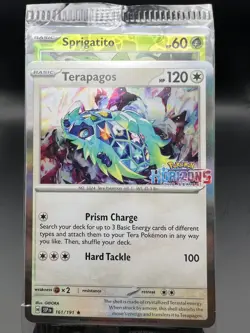 Pokemon TCG Terapagos Sprigatito Sealed GameStop Horizons Stamped Promo - Image 1