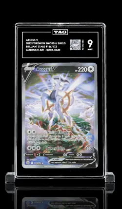 Pokemon Arceus V Alt Art Holo Ultra Rare Card 166/172 Brilliant Stars TAG 8.5 - Image 1