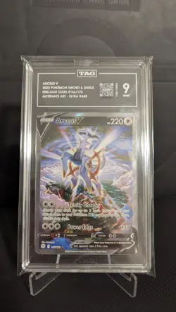 Pokemon Arceus V Alt Art Holo Ultra Rare Card 166/172 Brilliant Stars TAG 8.5 - Image 3