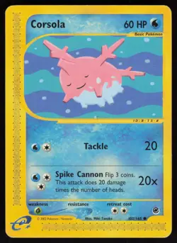 E-Reader Corsola 102/165 Expedition Miki Tanaka Pokemon TCG Card - Image 1