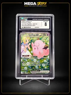 CGC 8 Lillie's Clefairy ex SIR 184/159 Journey Together Pokemon Card - Image 1