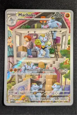 Pokemon TCG Machoke 177/165 SV Scarlet & Violet 151 IR Holo Full Art Eng 2023 - Image 1
