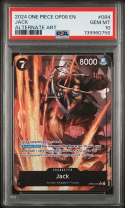2024 ONE PIECE OP08-TWO LEGENDS ALTERNATE ART #084 JACK PSA 10 - Image 1