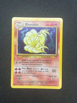 1999 Pokemon TCG Card Ninetales 12/102 Base Set Unlimited Holo Rare - Image 1