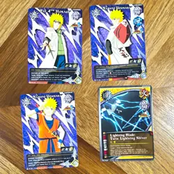 Bandai Naruto CCG Reinforcements 4-Card Lot Naruto Uzumaki 4th Hokage - Image 1