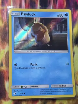 PSYDUCK 7/18 Common Detective Pikachu Pokemon Holo Lightly Played - Image 1