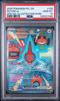 2025 POKEMON PFL EN-PHANTASMAL FLAMES SPECIAL ILLUSTRATION RARE ROTOM EX PSA 10 - Image 1