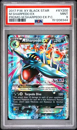 Pokemon M Sharpedo EX Premium Coll. Black Star Holo Promo XY200 PSA 9 Mint - Image 1