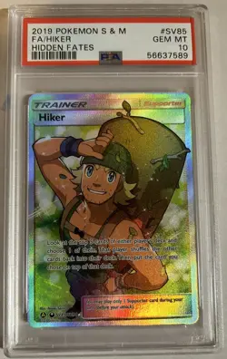 Pokemon TCG Hiker Hidden Fates SV85/SV94 Holo Full Art Ultra Rare - Image 1
