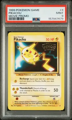 1999 POKEMON GAME MOVIE MOVIE PROMO #4 PIKACHU PSA 9 - Image 1