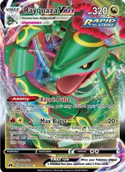 Pokemon Rayquaza VMAX Crown Zenith Ultra Rare Card 102/159 Near Mint Condition - Image 1
