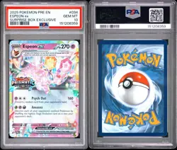 PSA 10 Pokemon Prismatic Evolutions Espeon EX #34 Stamped Surprise Box PSA10 - Image 3