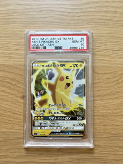 PSA 10 MINT Pokemon TCG Ash's Pikachu GX SMD 005/026 Ash vs Team Rocket Japanese - Image 1