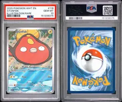 2025 POKEMON WHT EN-WHITE FLARE ILLUSTRATION RARE #118 STUNFISK PSA 10 POP 39 🐡 - Image 3