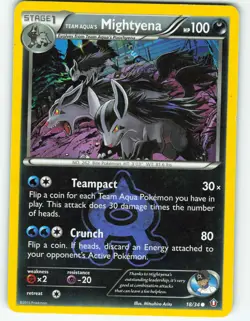 Team Aqua's Mightyena - 18/34 Double Crisis - Pokemon TCG - 2015 - Image 1