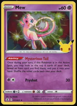 Mew 011/025 Holo Rare Celebrations Pokemon NM - Image 1