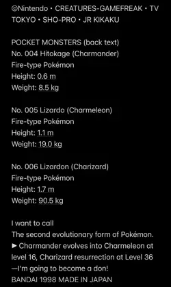 1998 Bandai Sealdass Evolution No.2 Lizardon Charizard Sticker DSG 10 Perfect - Image 4