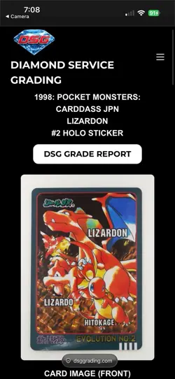 1998 Bandai Sealdass Evolution No.2 Lizardon Charizard Sticker DSG 10 Perfect - Image 5