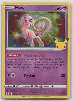 Mew 011/025 Holo Rare Celebrations Pokemon Near Mint - Image 1