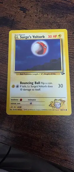 Lt. Surge's Voltorb 86/132 Common Gym Challenge Pokemon Lightly Played - Image 1