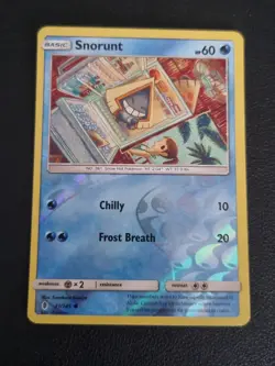 REVERSE HOLO Pokemon Sun Moon Guardians Rising TCG Card Snorunt 31/145 - Image 1