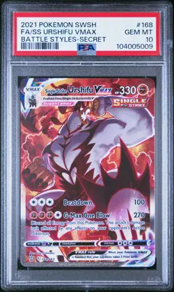 Urshifu Vmax Pokemon Sword & Shield Battle Styles 168 NM PSA 10 - Image 1