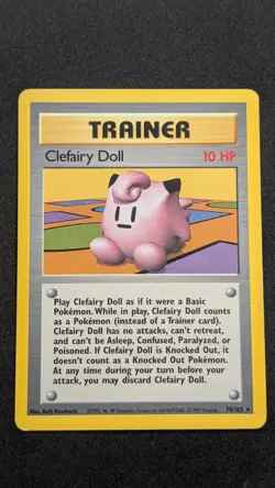 Clefairy Doll 70/102 Rare Base Set Unlimited Pokemon Moderately Played - Image 2