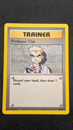 Professor Oak 88/102 Uncommon Base Set Unlimited Pokemon Moderately Played - Image 2