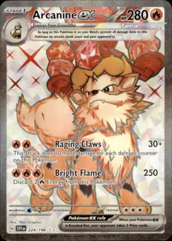 Arcanine ex 224/198 Ultra Rare Scarlet & Violet Pokemon Holo Near Mint - Image 1
