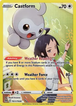 Pokemon TCG Castform #TG11/TG30 Holo SWSH11: Lost Origin Trainer Gallery NM - Image 1
