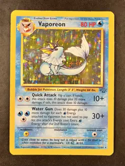 Vaporeon - Jungle Unlimited Holo Rare 12/64 (1999) Pokemon TCG WoTC - Image 1