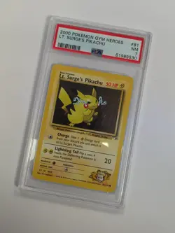 2000 Pokemon Gym Heroes 1st Edition Lt. Surge’s Pikachu #81 PSA 7 Near Mint - Image 1
