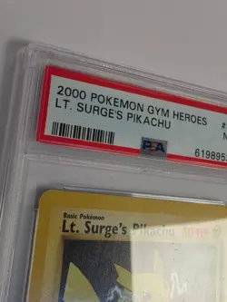 2000 Pokemon Gym Heroes 1st Edition Lt. Surge’s Pikachu #81 PSA 7 Near Mint - Image 3