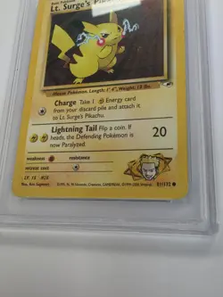 2000 Pokemon Gym Heroes 1st Edition Lt. Surge’s Pikachu #81 PSA 7 Near Mint - Image 4