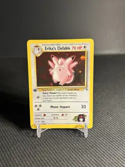 Pokemon TCG Erika's Clefable 3/132 1st Edition Gym Heroes Holo NM - Image 1