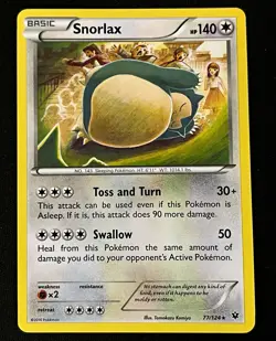 The Pokemon Company Snorlax Regular Rare 77/124 Fates Collide English 2016 - Image 1