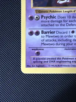 Wizards of the Coast Pokemon TCG Base Set Shadowless Mewtwo 10/102 Holo 1999 - Image 2