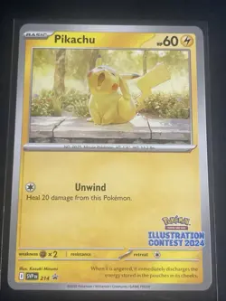 Pikachu (Illustration Contest 2024) 214 Promo Scarlet & Violet Promo Pokemon NM - Image 1