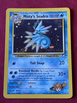 Misty’s Seadra 9/132 Holo Shiny Card Excellent Condition Pokemon (T33) - Image 2