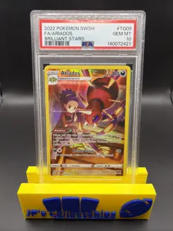 2022 Pokemon SWSH Brilliant Stars Ariados #TG09 Full Art Trainer Gallery PSA 10 - Image 1