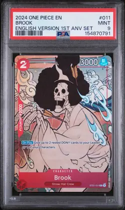 2024 ONE PIECE ENGLISH VERSION 1ST ANNIVERSARY SET #011 BROOK PSA 9 - Image 1