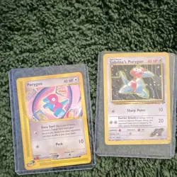 Pokemon TCG 2-Card Lot English Porygon Sabrina's Porygon 2002 119/165 91/132 - Image 1