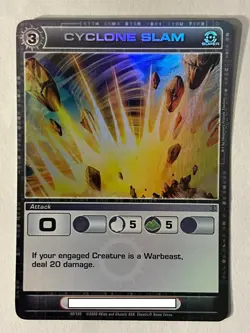Chaotic 40/100 Cyclone Slam Super Rare Holo Foil Attack Card - Image 1