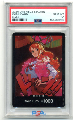 2026 One Piece EB03 Extra Booster Heroines Edition Don!! Card Nami PSA 10 - Image 1