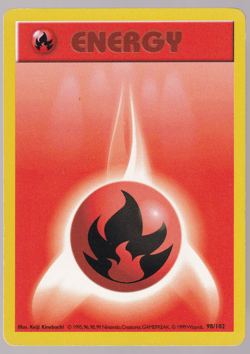 Fire Energy 98/102 Shadowless Base Set Pokemon Card 1999 LP - Image 1