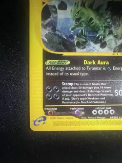 Pokemon Expedition Tyranitar Card 66/165 Non-Holo NM - Image 5