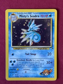 Misty’s Seadra 9/132 Swirl Holo Shiny Card Excellent Condition Pokemon (T32) - Image 2