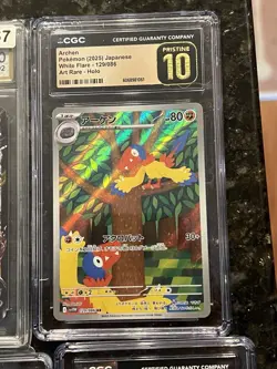 CGC 10 Pristine Archen 129/086 AR Art Rare White Flare sv11W Pokemon Card - Image 1