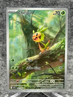 Pokemon Chespin 087/086 Illustration Rare IR Chaos Rising NM - Image 1