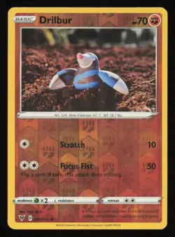 Drilbur 091/185 Common Vivid Voltage Pokemon Reverse Holo Lightly Played - Image 1